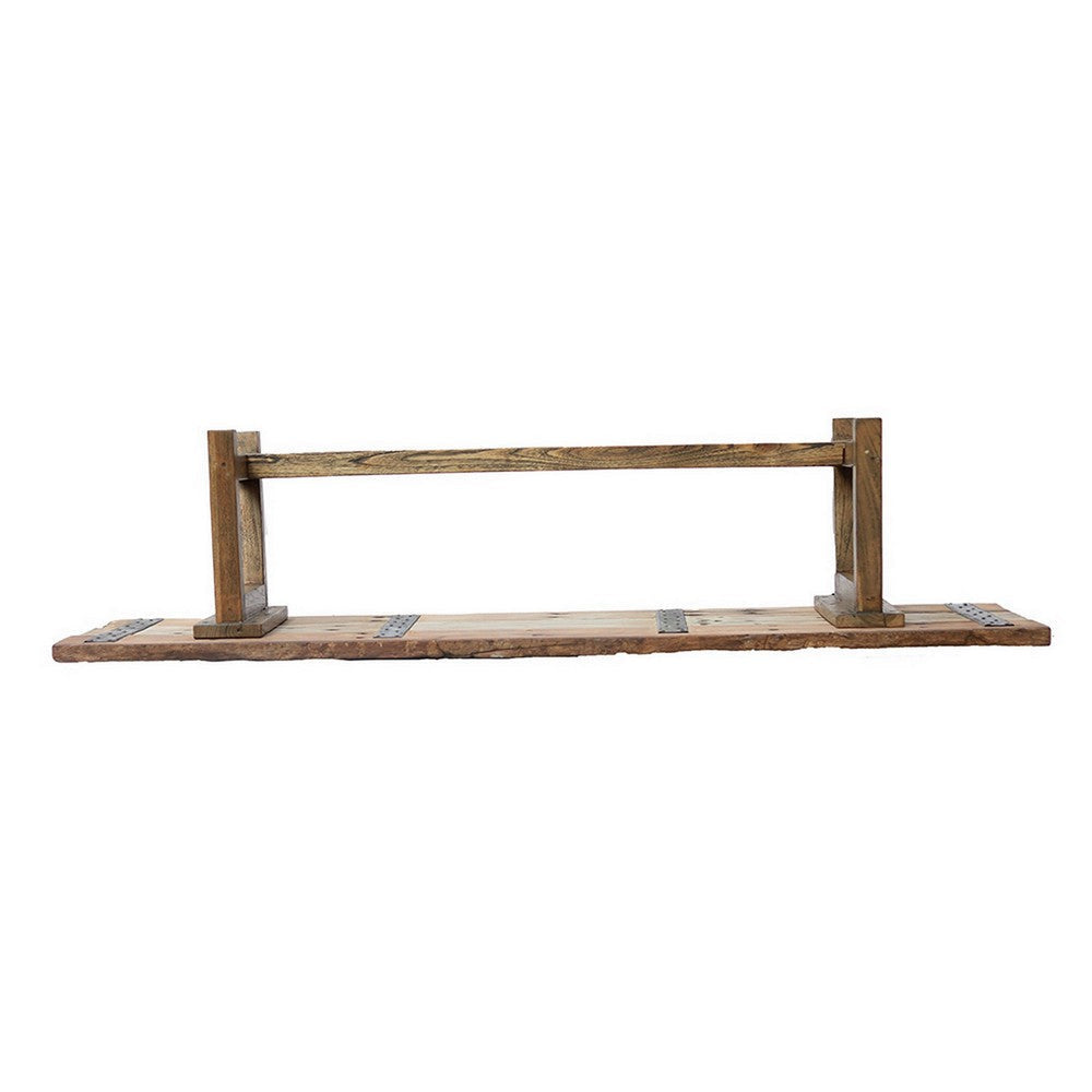 87 Inch Wood Coffee Table Rectangular Top Trestle Legs Brown By Casagear Home BM311660