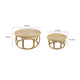 32 40 Inch Coffee Table Set of 2 Round Tops Handwoven Rattan Brown By Casagear Home BM311665