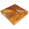 11 Inch Tabletop Platform Resin Details Square Natural Brown Teak Wood By Casagear Home BM311666