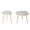 Byle 16 20 Inch Side Table Set of 2 Floral Design Cherry Blossom White By Casagear Home BM311670