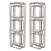 36 Inch Shelves Set of 2 3 Tier Design Iron Frame Wood Gray Finish By Casagear Home BM311673