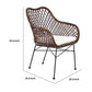 25 Inch Palapa Side Chair Cushion Rattan Cane Iron Legs White Black By Casagear Home BM311675