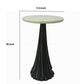 18 Inch Side Drink Table Tall Tassel Frame Round Top Metal Black White By Casagear Home BM311677