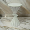 Aliy 19 Inch Side Drink Table, Artisan Knot Design, Round Top, White Metal By Casagear Home