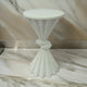 Aliy 19 Inch Side Drink Table, Artisan Knot Design, Round Top, White Metal By Casagear Home