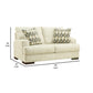 Naite 68 Inch Loveseat 2 Accent Pillows Wide Track Arms Beige Polyester By Casagear Home BM311681