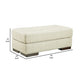 Naite 44 Inch Ottoman Plush Top Cushion Wood Beige Polyester Chenille By Casagear Home BM311682