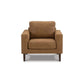 Tely 36 Inch Accent Chair Transitional Soft Caramel Brown Faux Leather By Casagear Home BM311683