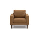 Tely 36 Inch Accent Chair Transitional Soft Caramel Brown Faux Leather By Casagear Home BM311683