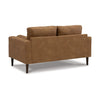 Tely 60 Inch Loveseat Transitional Style Soft Caramel Brown Faux Leather By Casagear Home BM311684