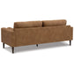 Tely 85 Inch Sofa Transitional Style Soft Caramel Brown Faux Leather By Casagear Home BM311685