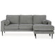 Haez 85 Inch Sofa Chaise 2 Bolster Pillows Chevron Light Gray Polyester By Casagear Home BM311686