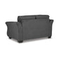 Avel 65 Inch Loveseat Tapered Arms and Soft Dark Gray Polyester Cushions By Casagear Home BM311692