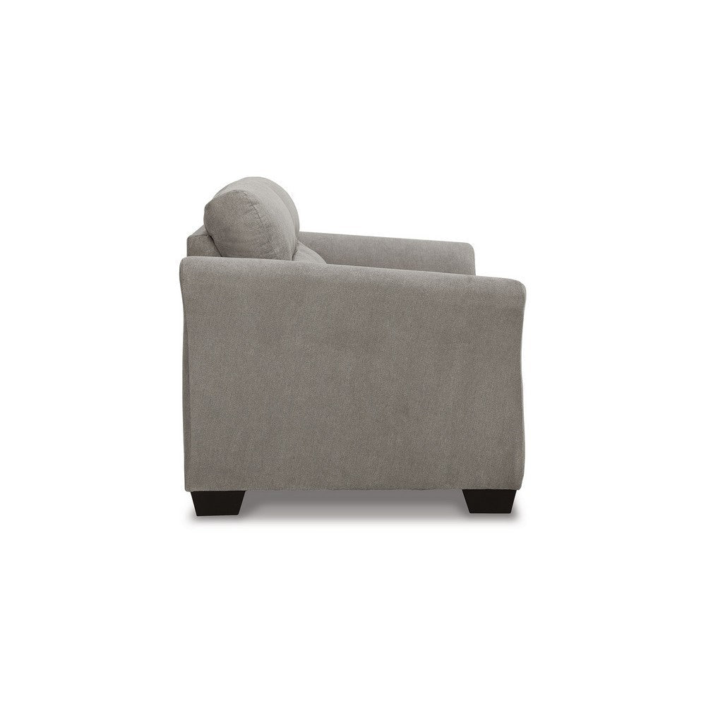 Avel 65 Inch Loveseat Tapered Arms Modern Soft Slate Gray Polyester By Casagear Home BM311699