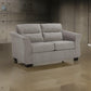 Avel 65 Inch Loveseat, Tapered Arms, Modern Soft Slate Gray Polyester By Casagear Home