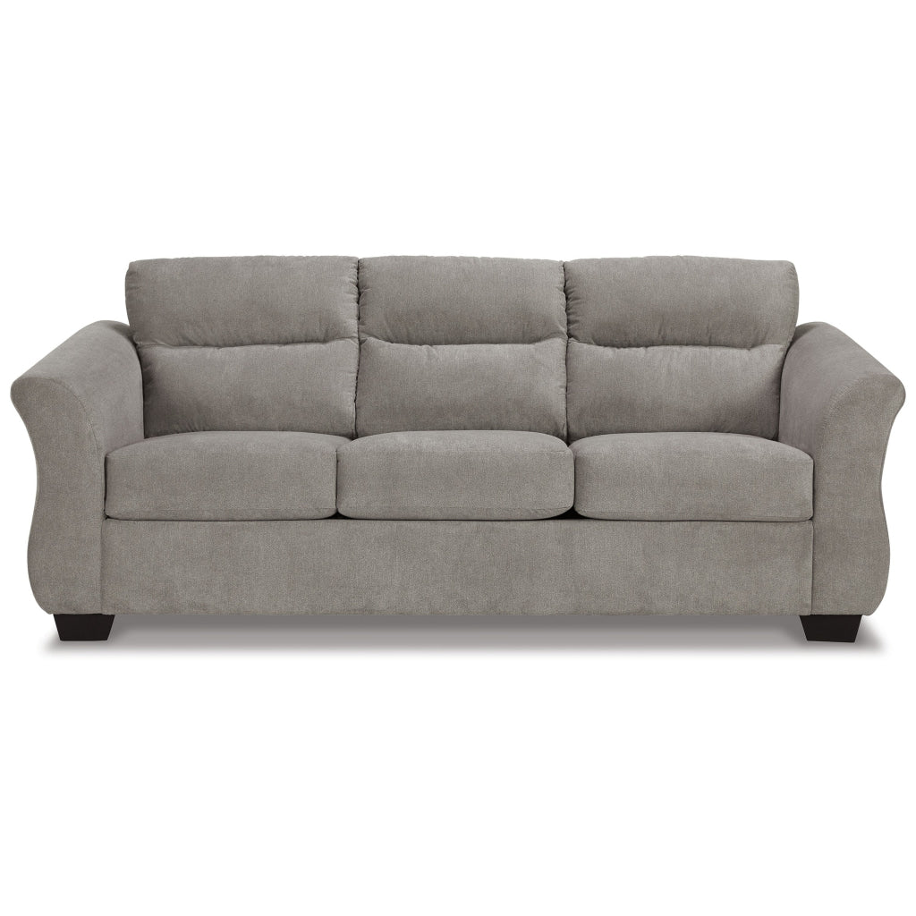 Avel 88 Inch Sofa Tapered Arms and Soft Slate Gray Polyester Cushions By Casagear Home BM311700