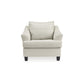 Geno 43 Inch Accent Chair Oversized Back Cushion Off White Leather By Casagear Home BM311702