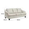 Geno 88 Inch Sofa Oversized Back Cushion Off White Real Leather By Casagear Home BM311704