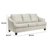 Geno 88 Inch Queen Sofa Sleeper Oversized Cushions Off White Leather By Casagear Home BM311705