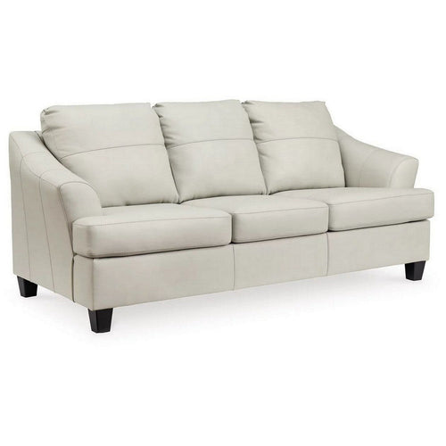 Ashley Geno 88" Queen Sofa Sleeper, Off White Real Leather