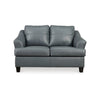 Geno 65 Inch Loveseat Oversized Back Cushion Metallic Gray Leather By Casagear Home BM311707