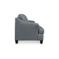 Geno 65 Inch Loveseat Oversized Back Cushion Metallic Gray Leather By Casagear Home BM311707