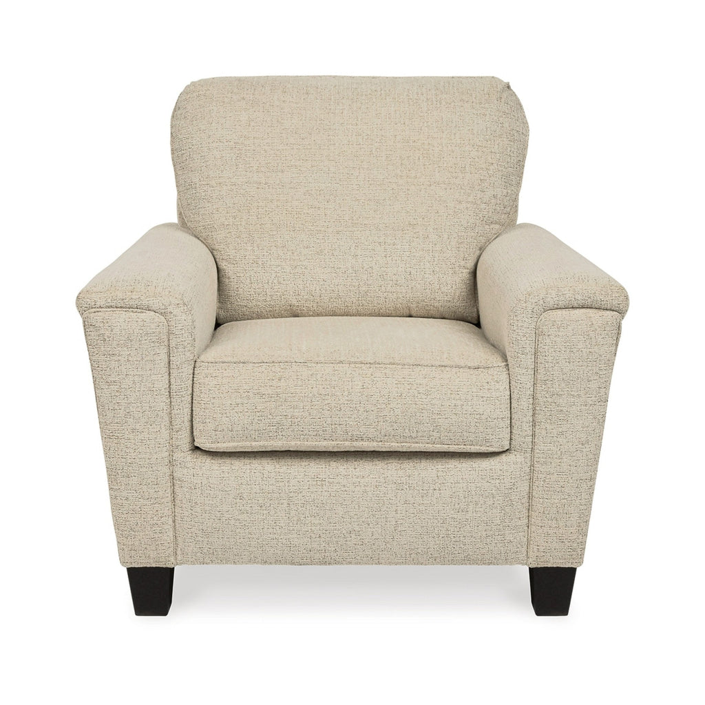 Abin 41 Inch Accent Chair Modern Angled Shape Cream Chenille Polyester By Casagear Home BM311712