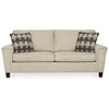 Abin 89 Inch Sofa 2 Throw Pillows Modern Cream Chenille Polyester By Casagear Home BM311714