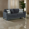 Ashley Abin 89" Queen Sofa Sleeper, 2 Pillows, Gray Chenille