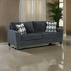 Ashley Abin 89" Queen Sofa Sleeper, 2 Pillows, Gray Chenille