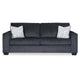 Ashley Alti 85" Sofa, 2 Floral Throw Pillows, Dark Gray Chenille