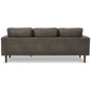 Royo 82 Inch Sofa Chaise 2 Bolster Pillows Gray Brown Faux Leather By Casagear Home BM311722