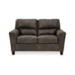 Nav 61 Inch Loveseat Modern Plush Cushions Weathered Taupe Faux Leather By Casagear Home BM311727