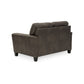 Nav 61 Inch Loveseat Modern Plush Cushions Weathered Taupe Faux Leather By Casagear Home BM311727