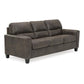 Nav 89 Inch Queen Sofa Sleeper with Plush Cushions Taupe Faux Leather By Casagear Home BM311728