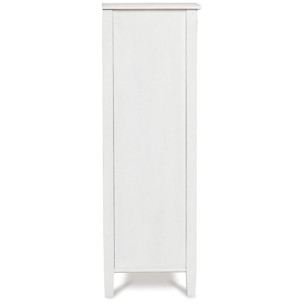 47 Inch Accent Cabinet 2 Shelves Glass Doors White Gray Wood Veneer By Casagear Home BM311737