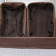 5 Piece Laundry Basket and Tray Set, Round Folding Brown Bamboo, White By Casagear Home
