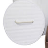 5 Piece Laundry Basket and Tray Set, Round Folding Brown Bamboo, White By Casagear Home