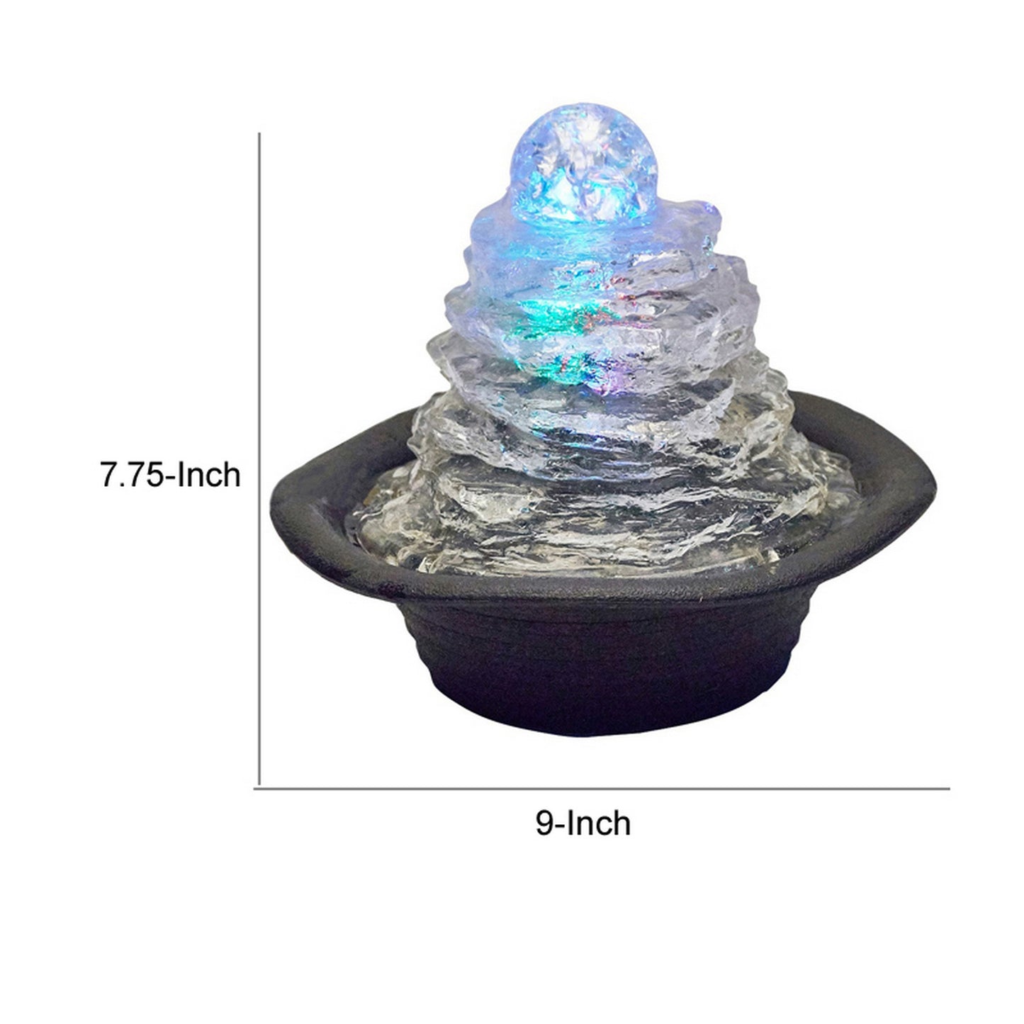 Sumi 9 Inch Ice Tabletop Water Fountain Rock Climb Glass Ball Multicolor By Casagear Home BM311752