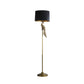 65 Inch Floor Lamp Peacock Linen Drum Shade Pedestal Branch Gold Finish By Casagear Home BM311757