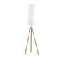 58 Inch Floor Lamp Tall Glam Drum White Shade Metal Tripod Body Brown By Casagear Home BM311758