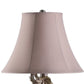 21 Inch Accent Table Lamp 3 Stacked Elephants Linen Bell Shade Brown Gray By Casagear Home BM311759