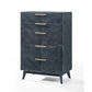 Cid Coy 47 Inch Tall Dresser Chest 5 Drawer Gold Metal Ash Gray Wood By Casagear Home BM311766