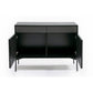 43 Inch Sideboard Console Cabinet 2 Drawers 2 Louvered Doors Black By Casagear Home BM311767