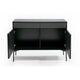 43 Inch Sideboard Console Cabinet 2 Drawers 2 Louvered Doors Black By Casagear Home BM311767