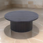 Cid Cue 35 Inch Coffee Table Tambour Pedestal Base Black Ash Veneer Finish By Casagear Home BM311768