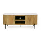 Cid Jolie 53 Inch TV Entertainment Console 2 Doors White Marble Brown By Casagear Home BM311772