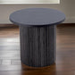 Cid Cue 24 Inch Side End Table, Tambour Pedestal Base, Black Ash Veneer By Casagear Home