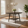 Felix 47 Inch Counter Height Dining Table, Wood Frame with Shelf, Brown By Casagear Home