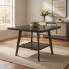 Felix 47 Inch Counter Height Dining Table, Wood Frame with Shelf, Brown By Casagear Home
